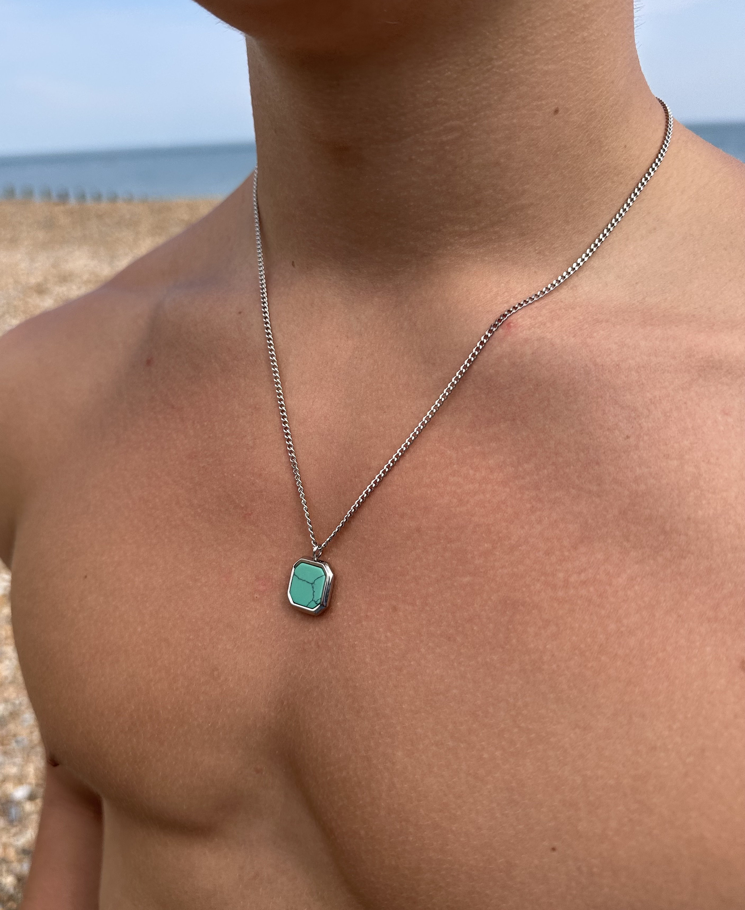 Mens Turquoise Bead Necklace In Sterling Silver | Dower & Hall | Wolf &  Badger