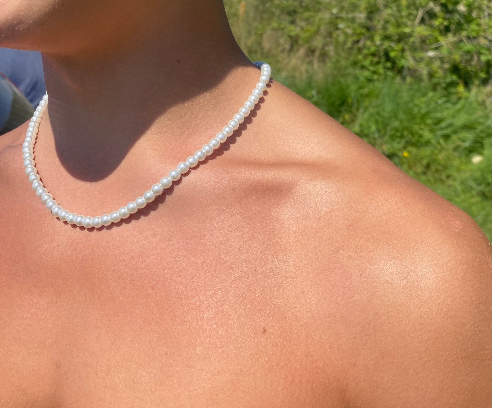 Mens 6mm Pearl Necklace Mens Pearl Necklace Acrylic Pearls Etsy UK