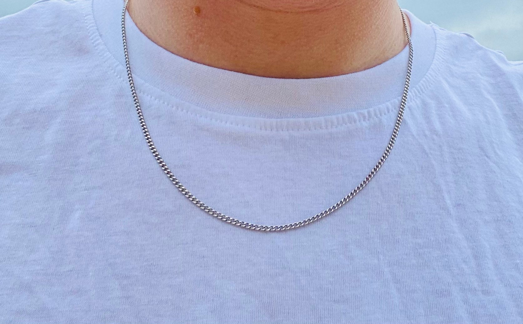 Silver Connell Style Chain, Mens Silver Curb Chain, Connell's Chain, Silver Chain, Mens Thin Chain, 2mm Silver Chain, Boyfriend Gifts