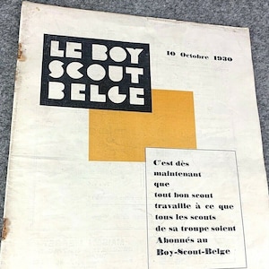 ヴィンテージ 1930 年「Le Boy Scout Belge」号、エルジェによるイラスト、ヴィンテージ コミック EO タンタン