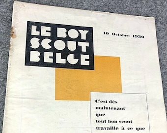 Vintage 1930 "Le Boy Scout Belge" issue illustrated by Herge Vintage Comic EO Tintin