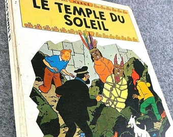 Libro desplegable de Tintín - Temple Soleil - Hallmark 1969 1.ª edición EO HOP de Hergé