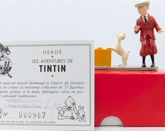 Pixi Figurine 4545 "Tintin et Milou Valise" Broken Ear 1994 Rare Metal Figure