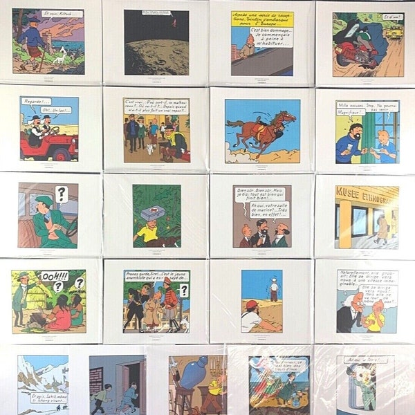 Moulinsart 3 Part Tintin Comic Strip Print sets V10-18 - 24x20cm INDIVIDUAL PURCHASE Herge ex-libris