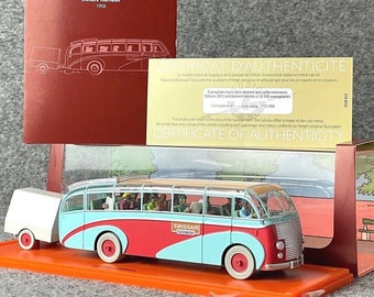 Atlas Tintin Car - Swissair Bus: Calculus Affair 1/43 Scale Model Voiture+Figurines
