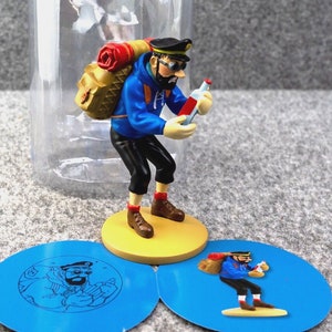 Figurine Tintin - Janssen au chapeau, hauteur 12 cm. Pièce de collection  officielle.