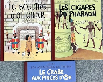 Fac-símile da 1ª edição de Casterman dos livros de Tintim: Cigarros/Ottokars/Crabe. COMPRE INDIVIDUALMENTE. Versões com capas alternativas.
