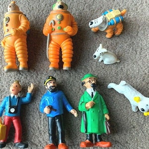 LU & Bully vintage Tintin figurines 1980s BUY INDIVIDUALLY mini figures Herge