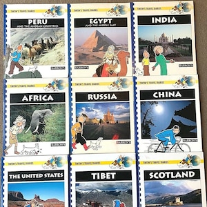 Tintin&#39;s Travel Diaries set x9 - UK Paperback/Hardback 1ST Editions Herge EO - Buy Individually