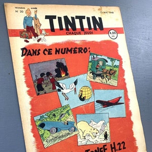 JOURNAL TINTIN Issue 20: 1948 Herge Cover Edition Vintage Comic EO Couverture