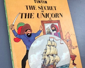 Secret of the Unicorn Methuen 1974 1st UK Paperback Edition Rare Tintin Book Herge