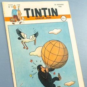 JOURNAL TINTIN Issue 10: 1948 Herge Cover Edition Vintage Comic EO Couverture