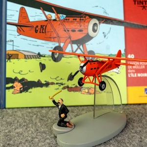 Hachette Avion Tintin #40 Mullers Red Plane: Black Island Model +Figure