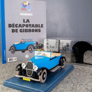 HACHETTE Tintin Car 1/24 #46 Gibbons Decapotable Bleu: Blue Lotus Rare Model Voiture Figure
