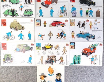 Atlas #19bis 27 Tintin Auto Aufkleber Sammlung: Set aus 32 EINZELKAUF ML Autocallant