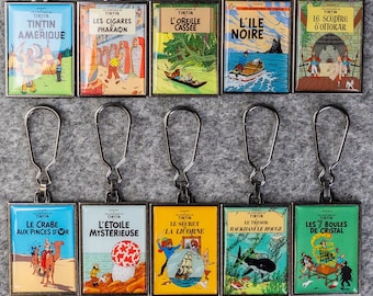 ML Moulinsart Tintin Metal Book Title Cover Keyring Collection 1-19 2000's BUY INDIVIDUALLY Herge Key Rings