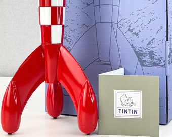 Statuette Moulinsart Tintin 46949 Moon Rocket 30cm Rare Resin Model 2017