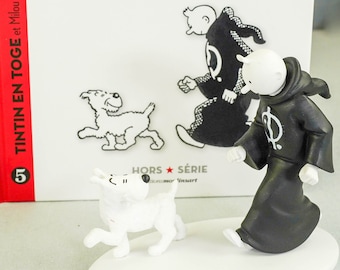 Hors Serie Figurine #5 Tintin in Toga and Snowy Cigars Pharaoh 12cm B&W Resin Model Figure