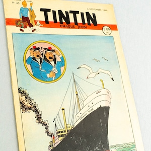 JOURNAL TINTIN Issue 45: 1948 Herge Cover Edition Vintage Comic EO Couverture