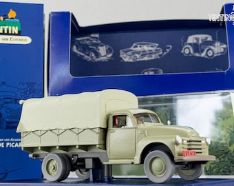 ATLAS TINTIN CAR # 62 Alcazar's Chevrolet Army Truck - Tintin and the Picaros Herge model 1/43