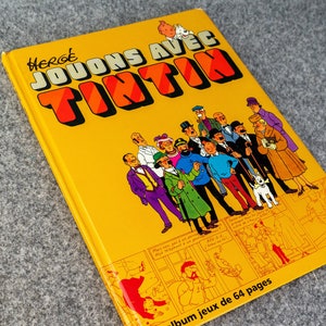 Herge - Jouons Avec Tintin - Casterman 1st Edition 1991 Activity Book Belgian Hardback EO