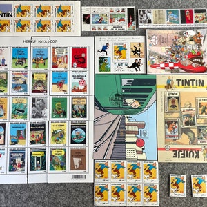 Raras colecciones de sellos postales Belge Post/Moulinsart Tintin COMPRA INDIVIDUAL