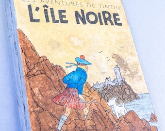 L' ile Noire: Casterman 1944 2nd Colour Edition A23 Rare Herge Tintin HB Comic Book
