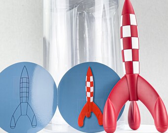 Tintin Figurine Moulinsart 42615 Moon Rocket 17cm Model - Destination Moon Herge Fusee Lunaire
