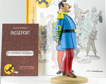 Tintin Figurine Officielle # 42 General Alcazar in Uniform - Broken Ear Herge model Moulinsart Figure