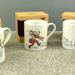 Tintin B&W Colourised Edition Mugs: Set of 4 by Moulinsart Herge 2022 Cups crockery