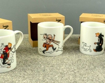 Tintin B&W Colourised Edition Mugs: Set of 4 by Moulinsart Herge 2022 Cups crockery