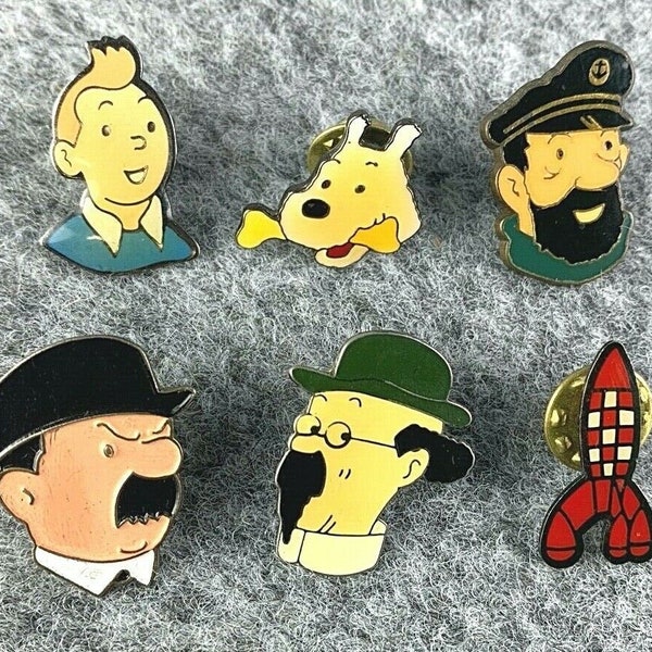 Moulinsart Tintin Character Heads & Rocket Pin Badges INDIVIDUAL PURCHASE Herge