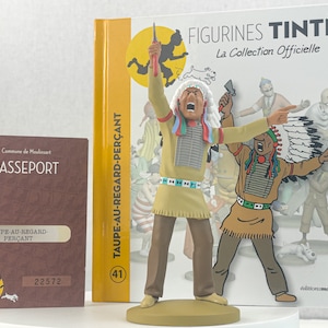 Tintin Figurine Officielle # 41 Red Indian Chief: America Herge model Moulinsart Figure