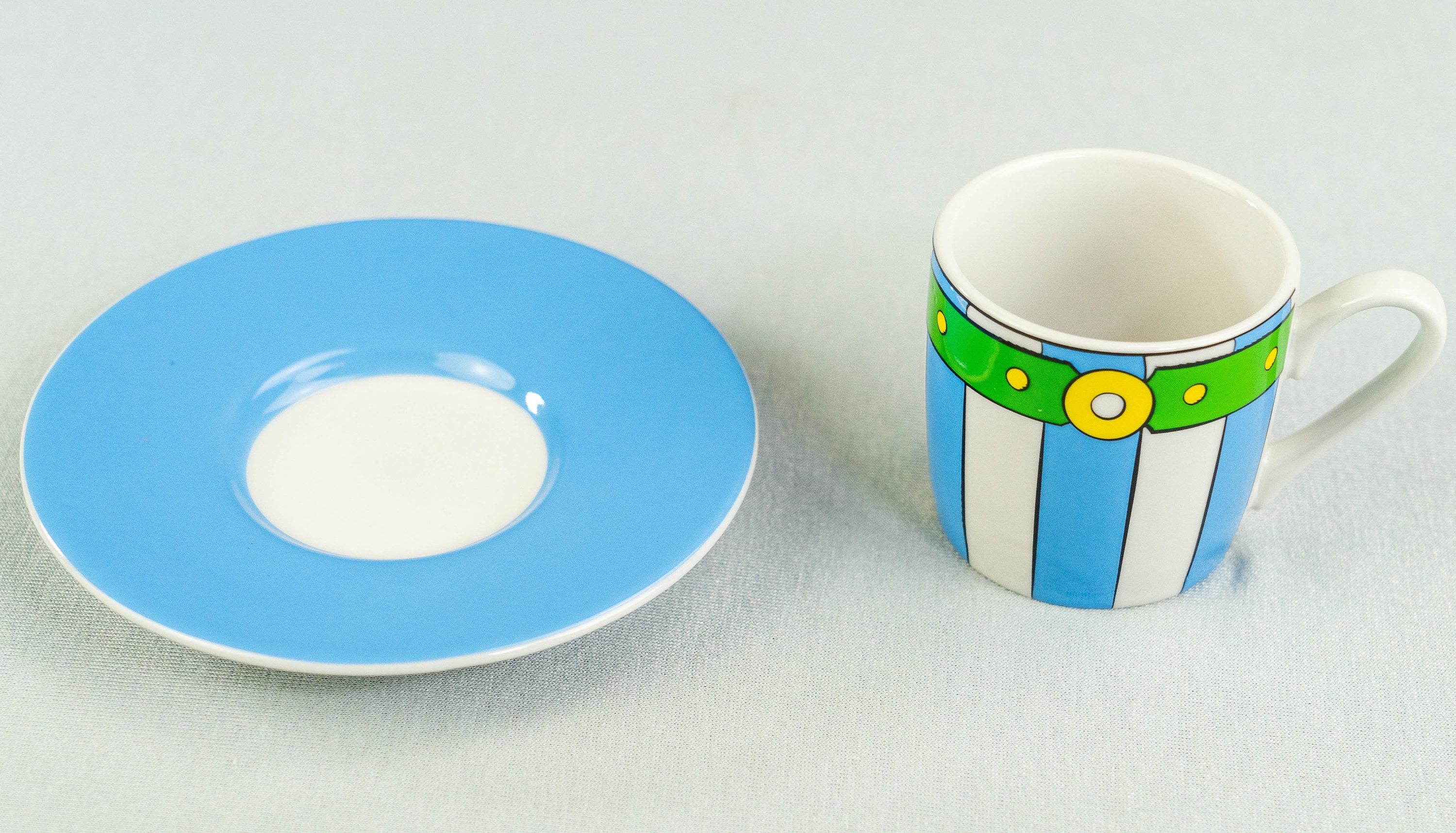 Tasse à Café Expresso Et Soucoupe Könitz Astérix - Motif Pantalon D'Obélix, Céramique