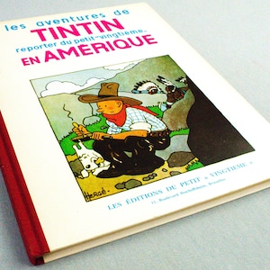 Tintin En Amerique Alternative Cover - Rare B&W Facsimile 1st Edition - 1983 French EO Noire Blanc