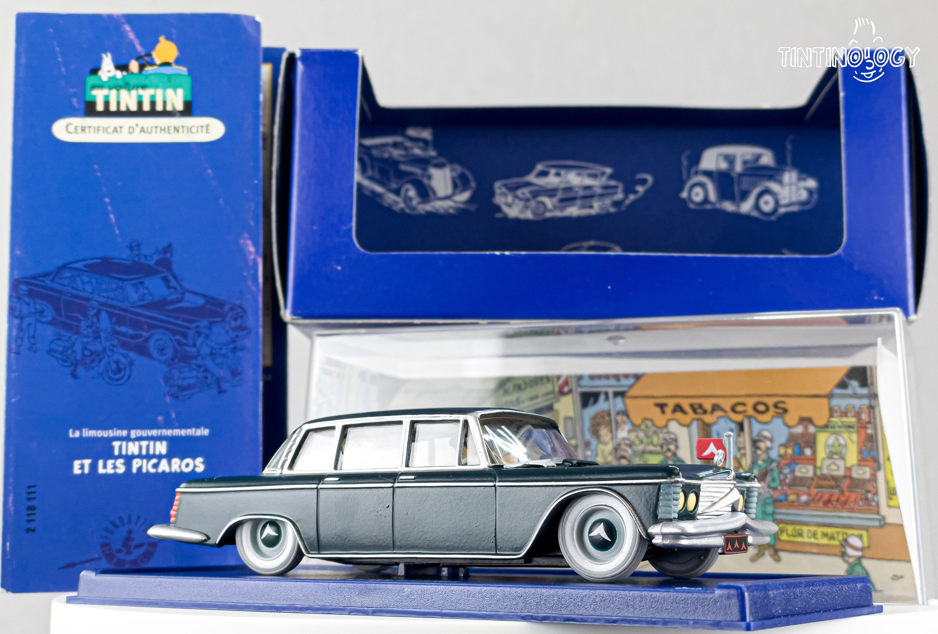 TinTin ミニカー　1/43 Limousine / Picaros ATLAS TINTIN Car # 11 Government Limo - Picaros Herge Model