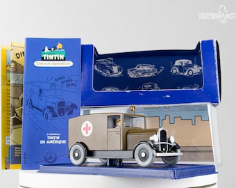 ATLAS TINTIN CAR # 51 Brown Ambulance - Tintin in America Herge model car 1/43