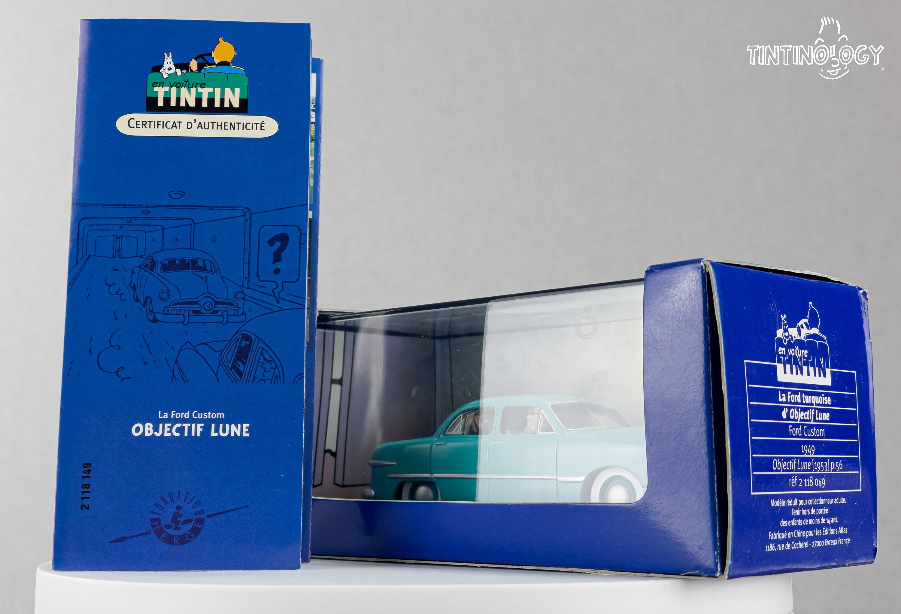 ATLAS TINTIN CAR # 49 Ford Custom - Destination Moon Herge Model