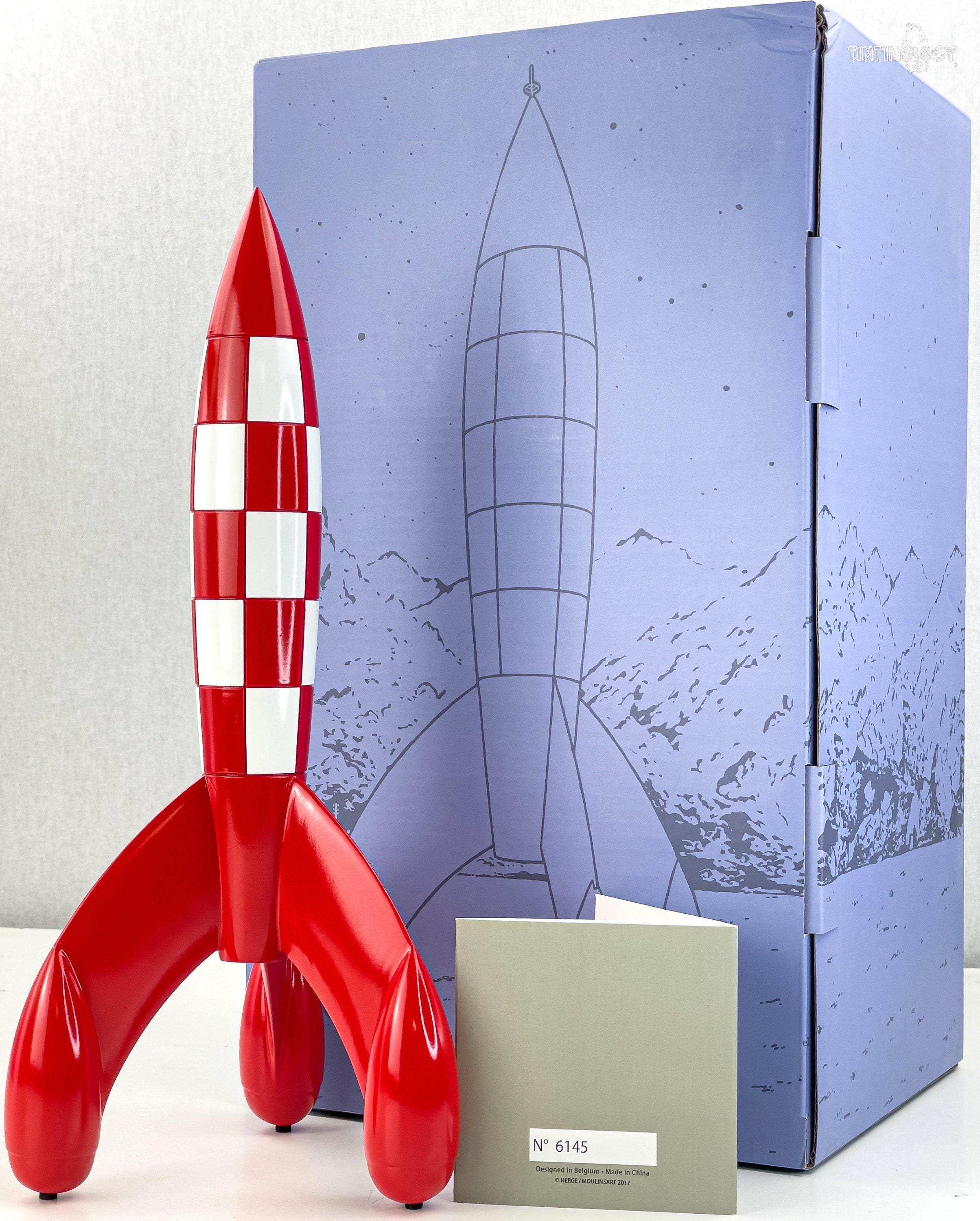 Statuette Moulinsart Tintin 46949 Moon Rocket 30cm Rare