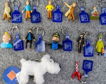 ML Moulinsart 2000&#39;s Tintin Keyring Figure/Bust Collection 1 to 9 BUY INDIVIDUALLY key ring Figurine