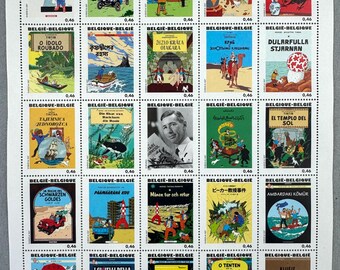 Tintin HERGÉ生誕100年記念切手 ベルギー タンタン 外国切手 TINTIN(タンタン) 記念切手シートとバラ売り1枚 は