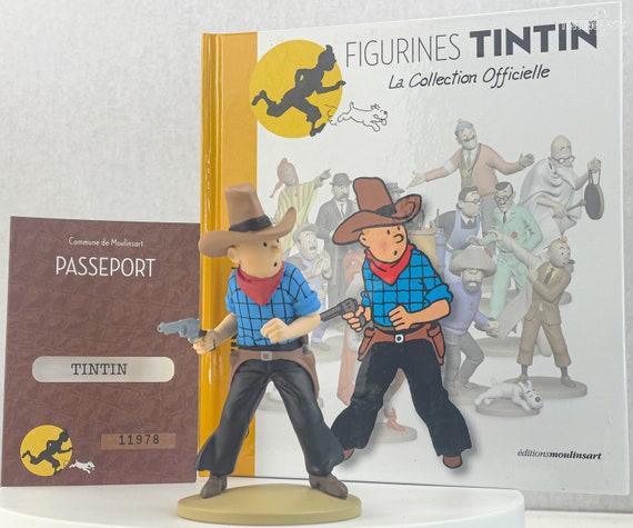 HORS SERIE Noir & Blanc FIGURINE TINTIN COW-BOY N°2 HERGÉ MOULINSART NEUF