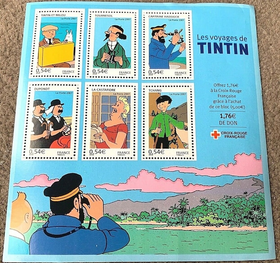 Tintin HERGÉ生誕100年記念切手 ベルギー タンタン Rare Hergé 1907-2007 Belgium Book Stamp and 70 Ans Du