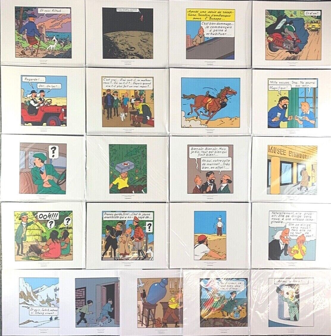 Moulinsart 3 Part Tintin Comic Strip Print sets V19-21 - 24x20cm INDIVIDUAL PURCHASE Herge ex-libris