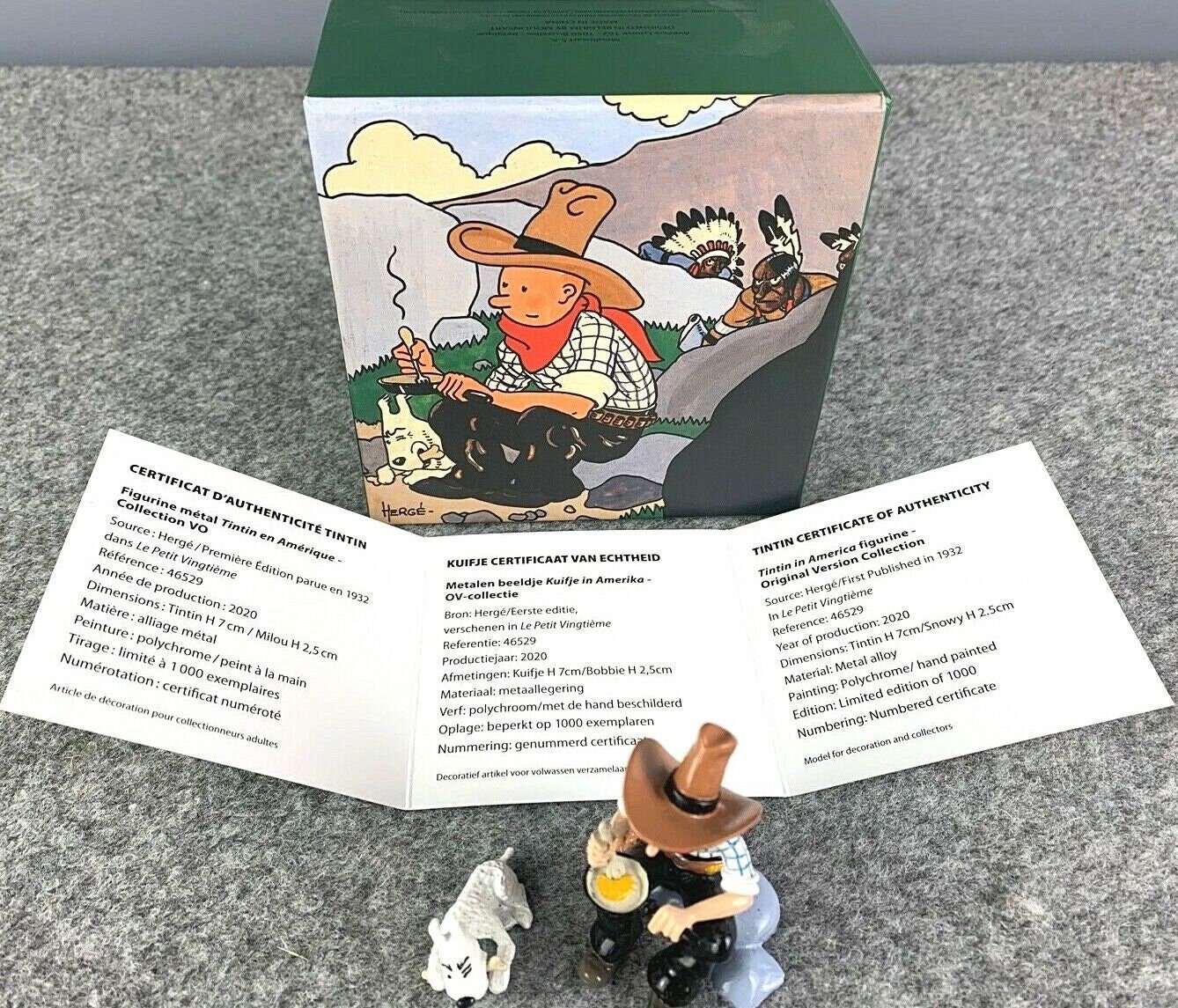Figurines Tintin En Amérique (Far West) – Pixi Mini – Édition Limitée 2003 – Certificat