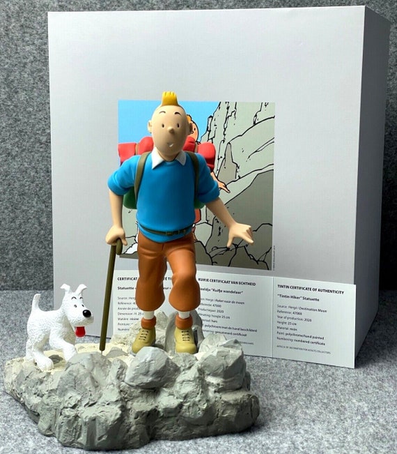 Statuette Moulinsart 47000 Tintin Hiker & Snowy: Destination Moon 2020 25cm  Resin Model Figure 