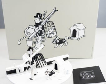 Moulinsart statuetka Tintin 29261 „Bric-a-Brac Monochrome” 2023 metalowa figurka