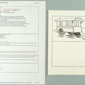 Diseño artístico de Studios Herge de 1976: Caravana gitana en tinta negra Tintín original