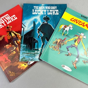 Lucky Luke Set X3 Cinebook Wanted/man Who Shot Paperback Comics