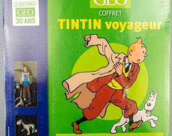 TINTIN Voyageur: Książka HB + darmowe figurki GEO Coffret 2009 Special Edition